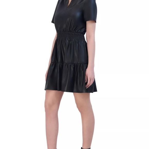 Vigoss womens relaxed fit faux lea black dress size S,M,L,XL - Picture 3 of 5